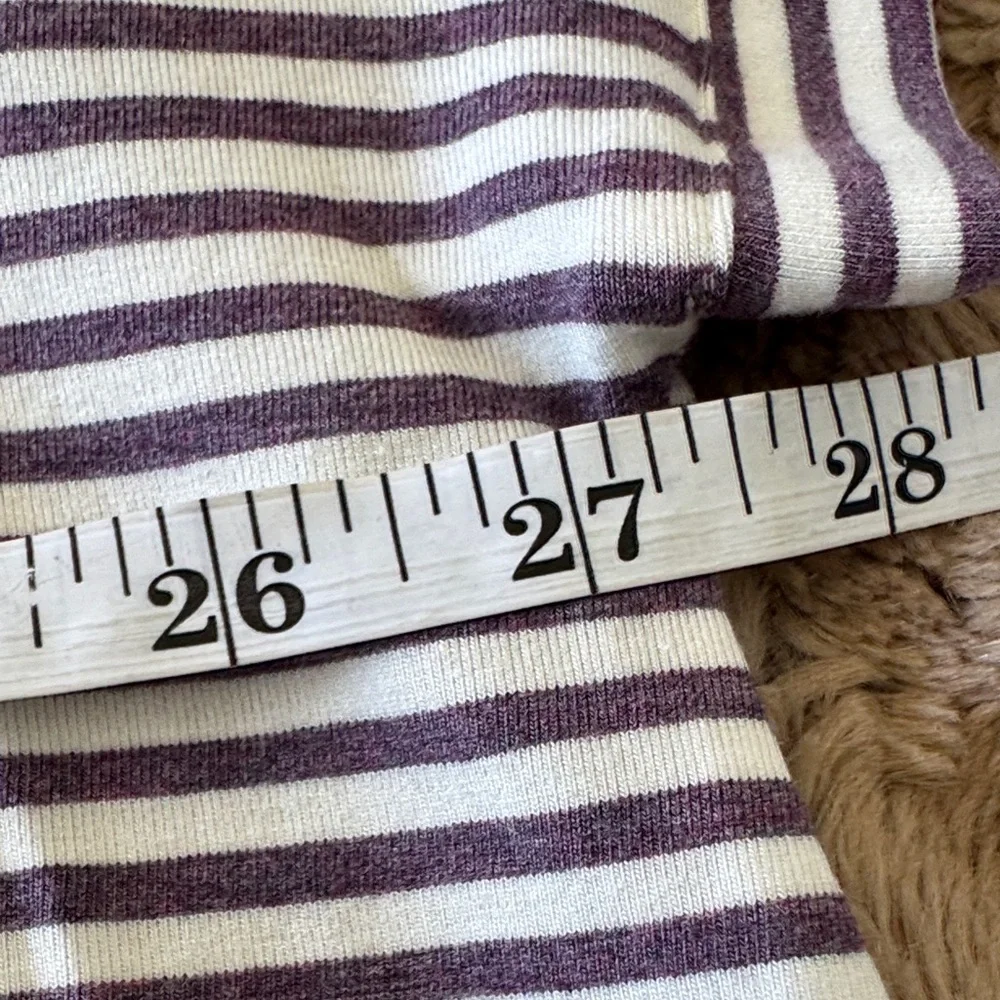 J.Jill Striped V-Neck Tee Violet Cream Pocket Stretch Knit Top - Size XL - NWT - Picture 4 of 7